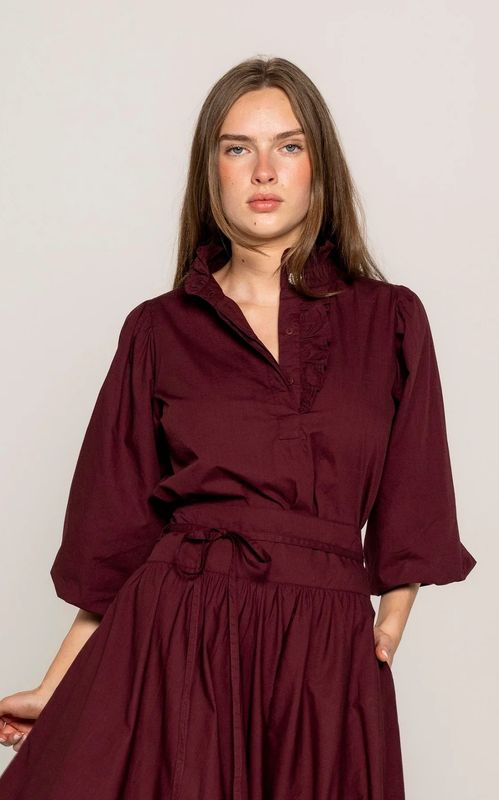 MissMaya Ella Blouse Rich Maroon