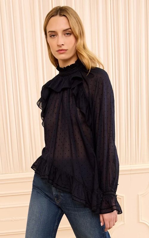 Ulla Johnson Marcella LS Cotton Blouse Nightfall