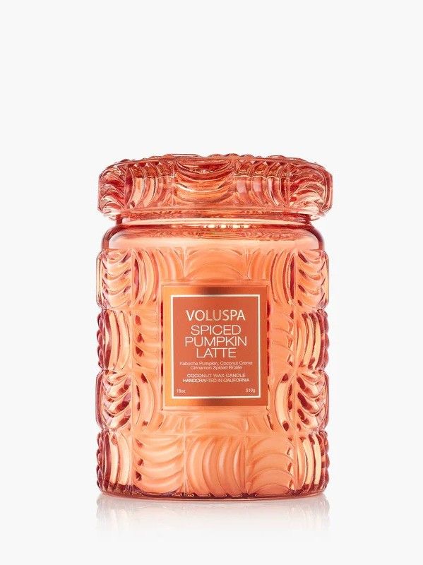 Voluspa Large Glass Jar w/Glass Lid Spiced Pumpkin Latte