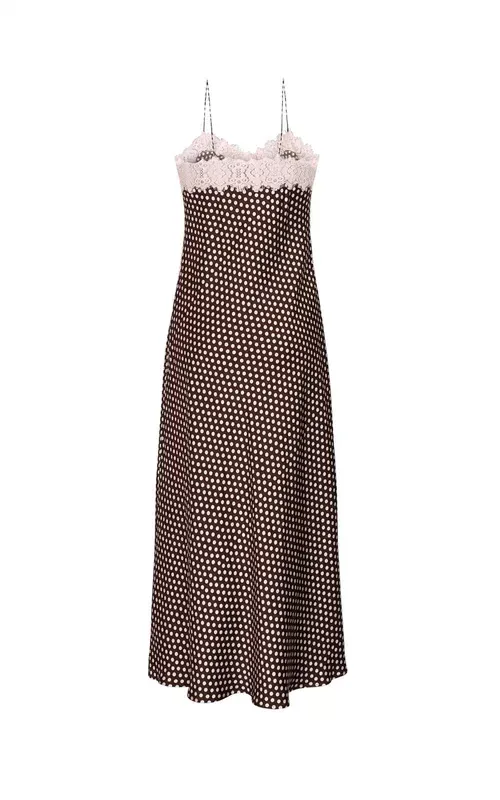 By TiMo Satin Slip Dress Blush Dots