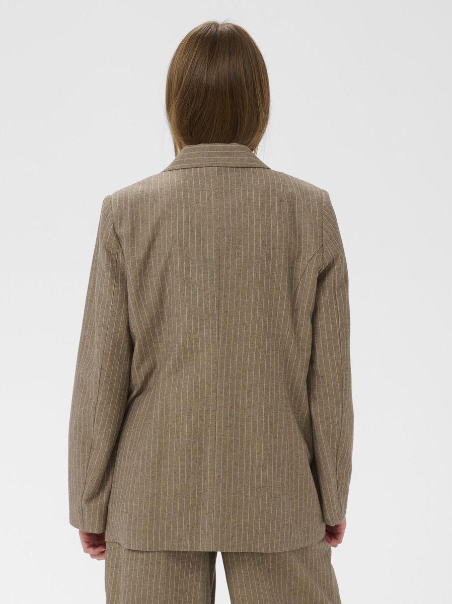 Soaked in Luxury Ginevra Blazer Cappucino Pin Stripe