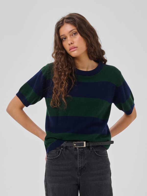 My Essential Wardrobe Jola Knit Pullover SS Douglas W Navy Stripe