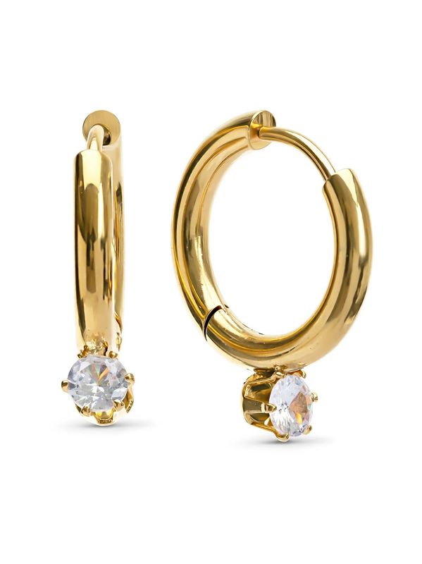 Timi Oline Crystal Hoop Earrings Stainless Steel