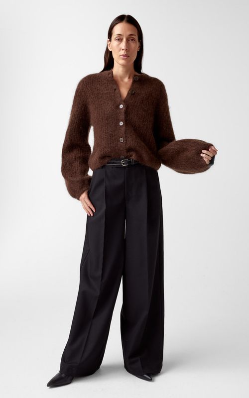 AKS Label Sofia Mohair Cardigan Espresso