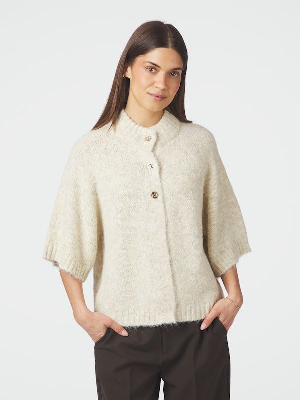 Neo Noir Benuta Fluffy Knit Cardigan Ivory