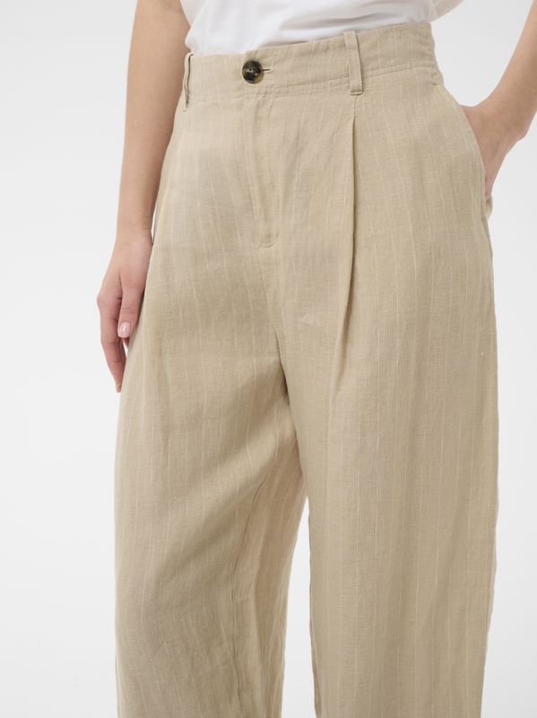 Part Two Nettas Pants Neutral Pinstripe
