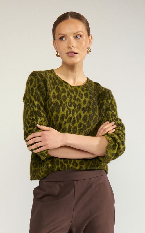 Nümph Riette Leo Pullover Calla Green