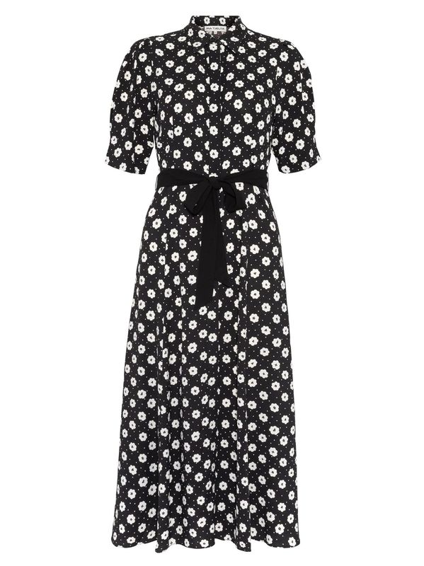 Pia Tjelta Charlotte Floral Dress Creme Fleur Black