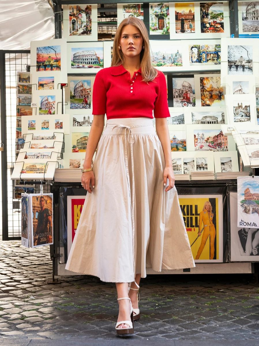 MissMaya Astrid Skirt Golden Beige Poplin