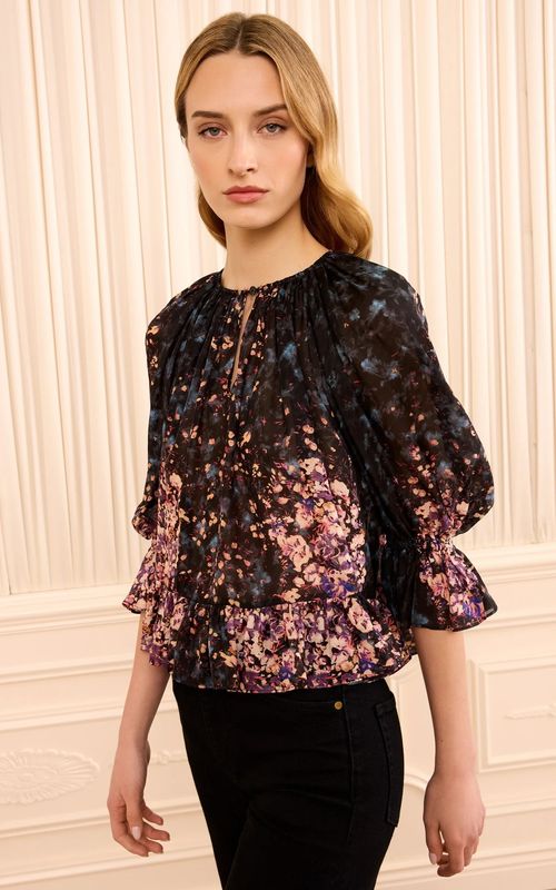 Ulla Johnson Elise SS Silk Blouse Eclipse