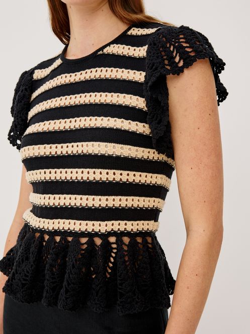 Hovedbilde Rails Coen Knit Top Black Oat ...