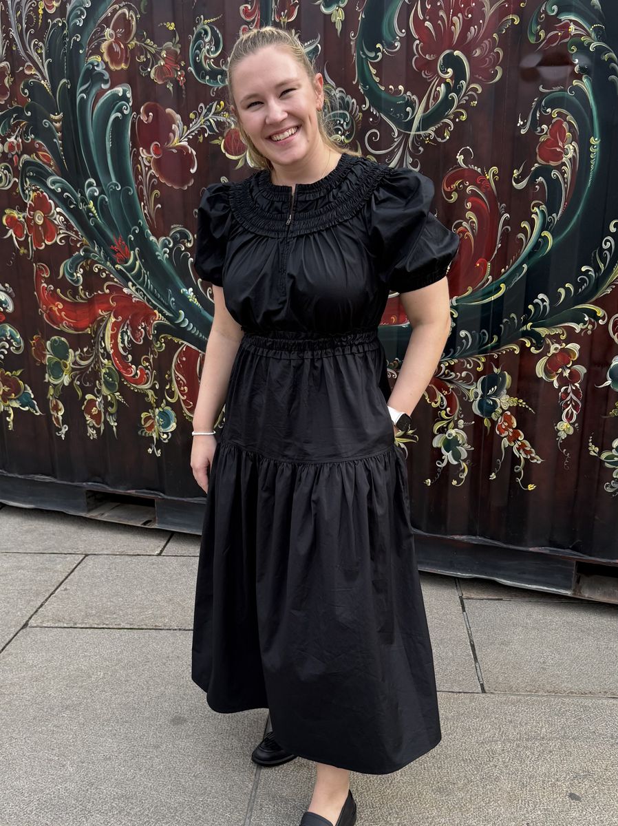 Ulla Johnson Othella Short Sleeve Midi Dress Black