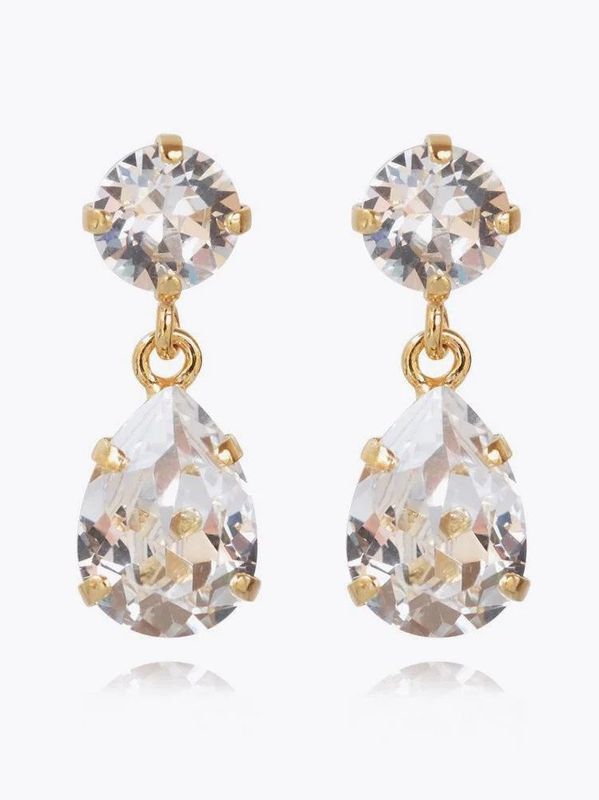 Caroline Svedbom Mini Drop Earrings Gold Crystal