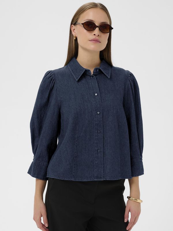 Soaked in Luxury Chaman Hella Shirt Dark Blue Denim