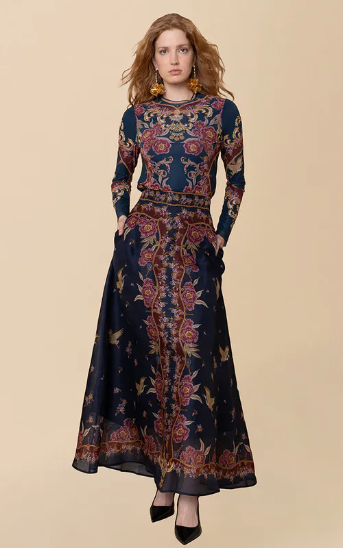 Hale Bob Bee Skirt Navy