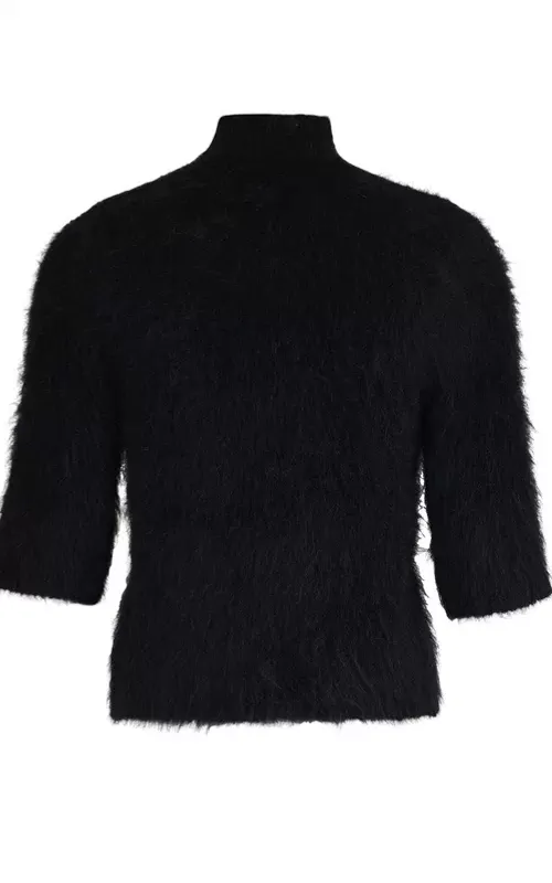 By TiMo Hairy Knit Turtleneck Black
