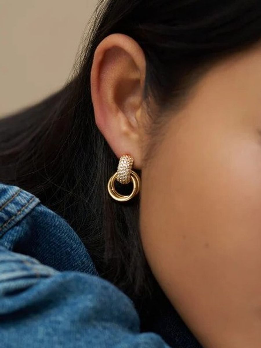 Orelia Pave Interlocking Earrings