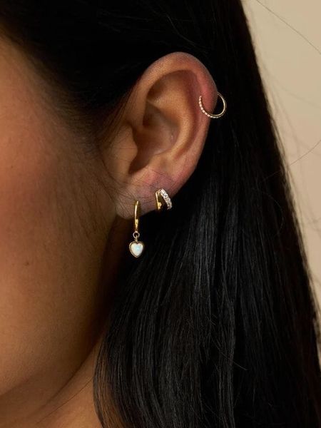 Hovedbilde Orelia Opal Heart Drop Huggie ...