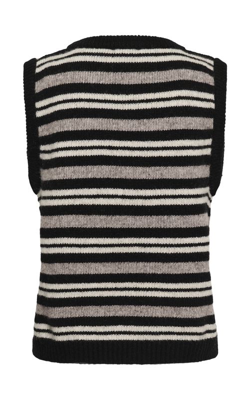 Soaked Kaegan Vest Black and Walnut Stripe