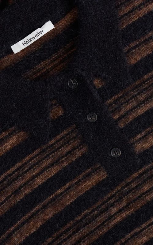 Holzweiler Olivia Wool Polo Sweater Brown Mix