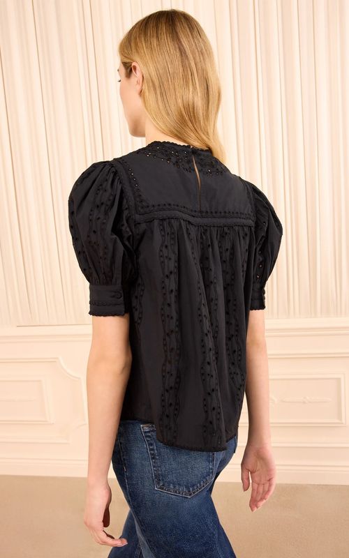 Ulla Johnson Una SS Cotton Top Noir