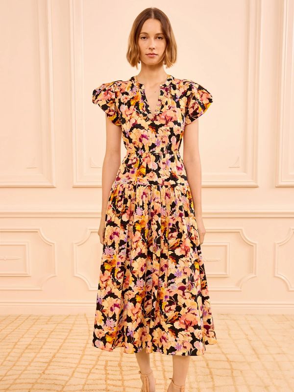 Ulla Johnson Marin Cotton Midi Dress Night Bloom