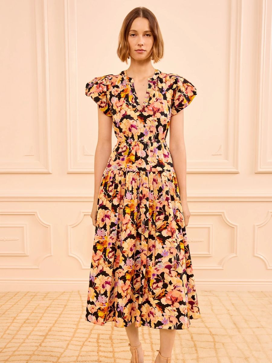 Ulla Johnson Marin Cotton Midi Dress Night Bloom