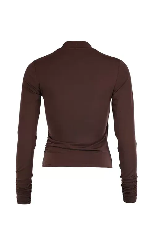 By TiMo Jersey V-Neck Top Brown
