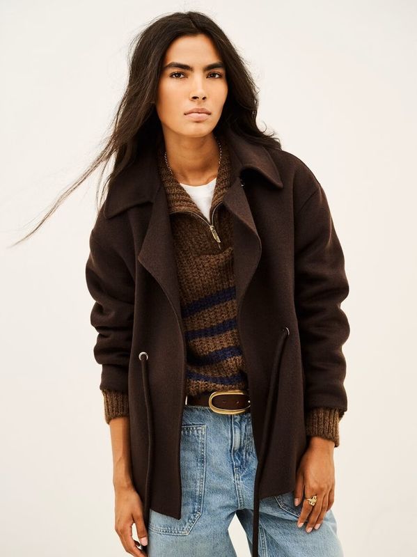 ba&sh Kam Coat Chocolate