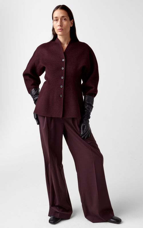 AKS Label Nadina Wool Jacket Burgundy