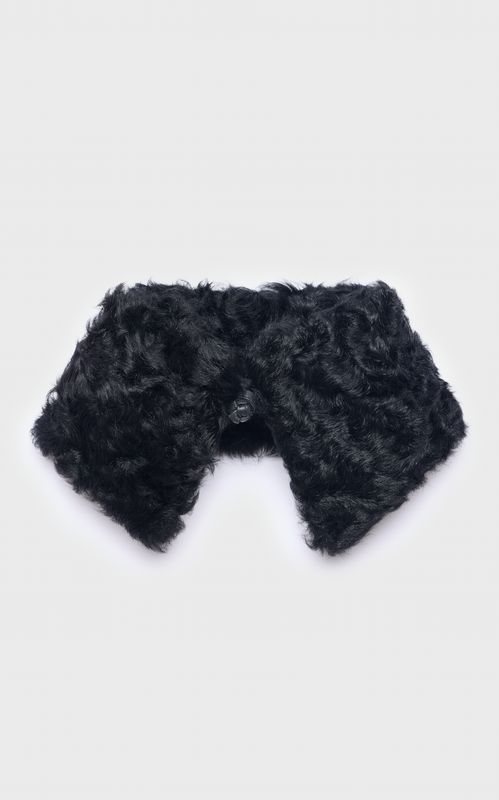 AKS Label Shearling Collar Black