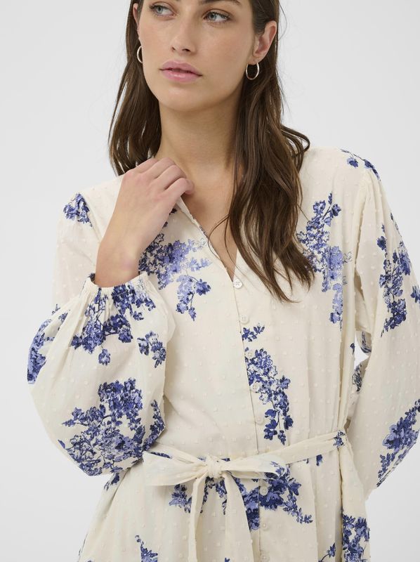 Part Two Avira Dress Blue Shadow Flower Print