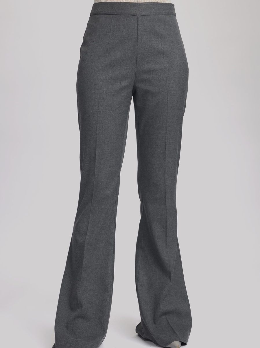 Gestuz Paula Melange HW Flared Pants Dark Grey Melange