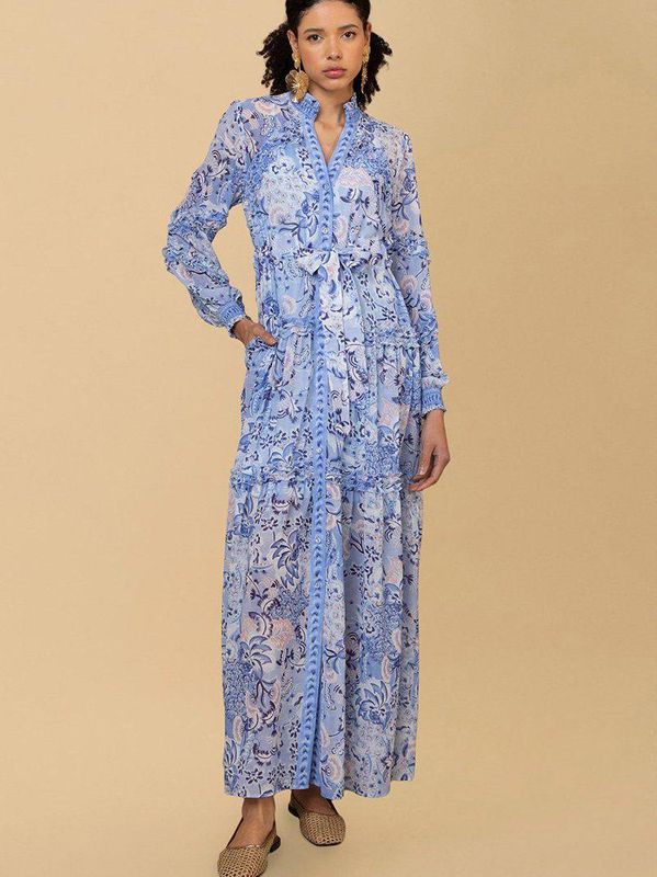 Hale Bob Meghan Long Dress Blue