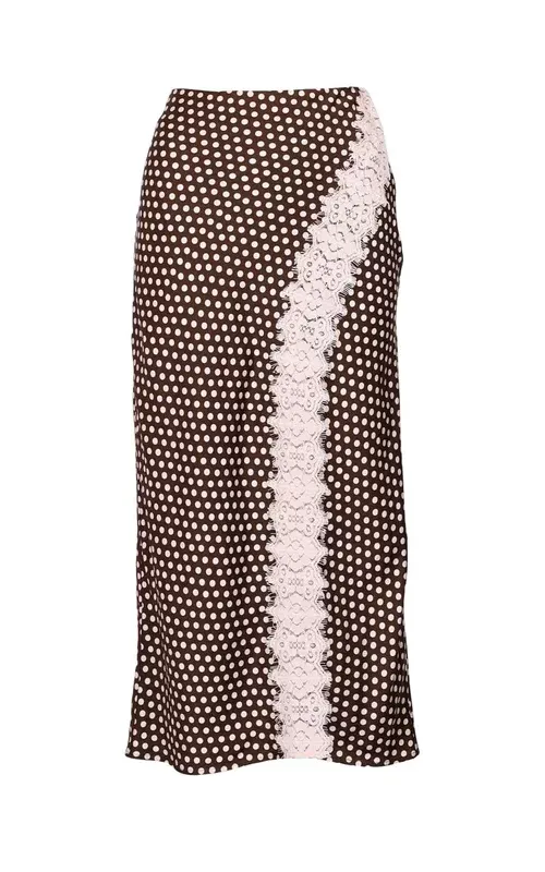 By TiMo Satin Skirt Blush Dots